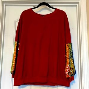 2x sequined sweatshirt - EUC